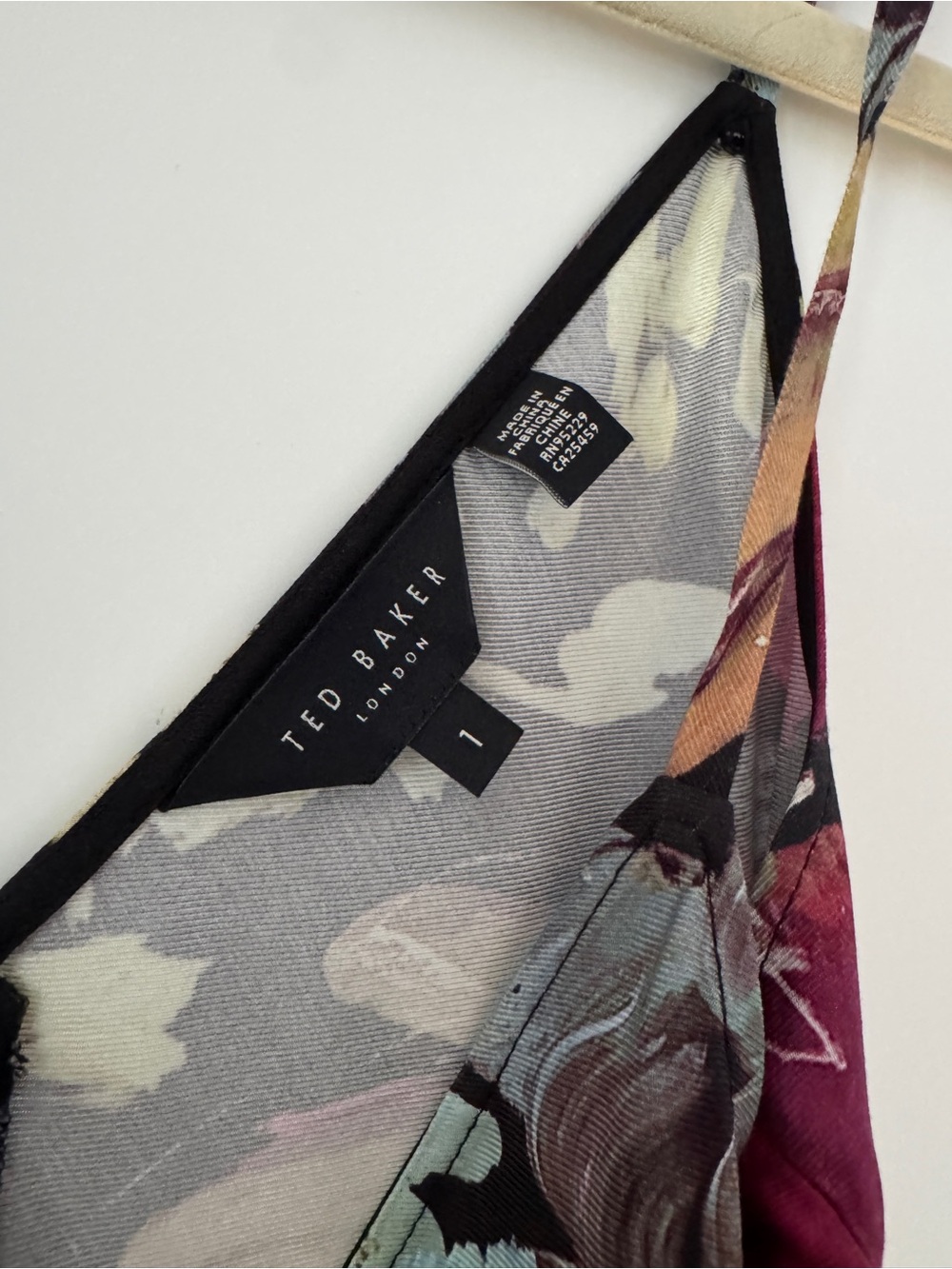 Ted Baker Adamela Black Floral Midi Slip Dress - Picture 5 of 6